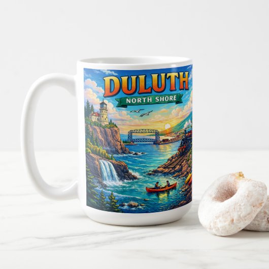 Duluth North Shore Minnesota Souvenir-Kaffeetasse Kaffeetasse (Mit Donut)