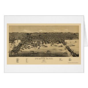 Duluth, panoramische Karte Mangans - 1887