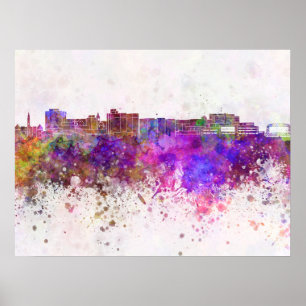 Duluth-Skyline im Aquarellhintergrund Poster