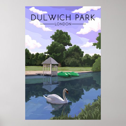 Dulwich Park London Reiseplakat Poster (Vorne)