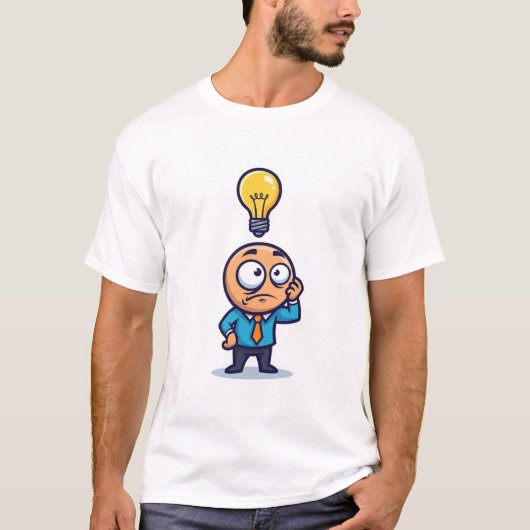 Dum Dum Funny crazy guy thinking Wtf & got idea T-Shirt (Vorderseite)