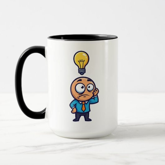 Dum Dum Idee Glühbirne Lustig Tasse (Links)