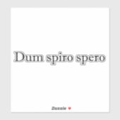 dum spiro spero aufkleber (Blatt)