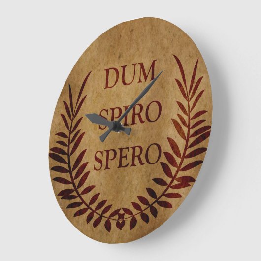 Dum spiro spero große wanduhr (Winkel)