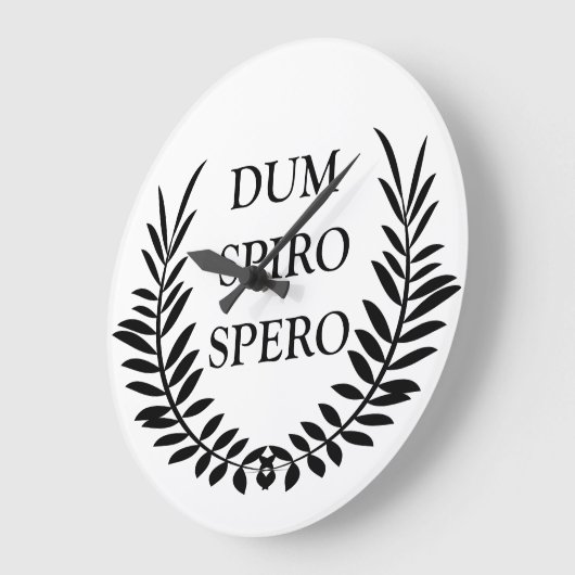 Dum spiro spero große wanduhr (Winkel)