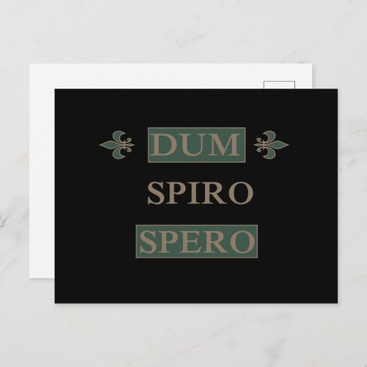 Dum spiro spero postkarte (Vorne/Hinten)