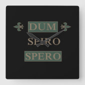 Dum spiro spero quadratische wanduhr (Vorderseite)