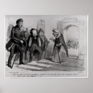 Dumas, Hugo und Balzac bei ihrer Aufnahme Poster