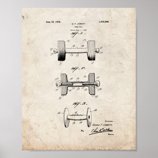 Dumb-Bell-Patent - Altes Aussehen Poster (Vorne)