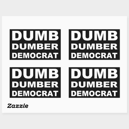Dumb Dumber Democrat Rechteckiger Aufkleber (Blatt)