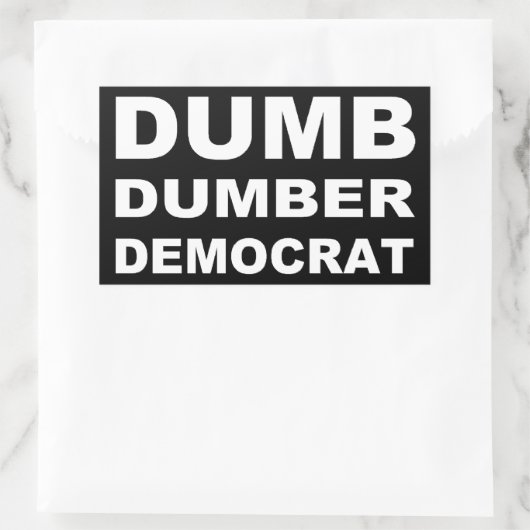 Dumb Dumber Democrat Rechteckiger Aufkleber (Tasche)