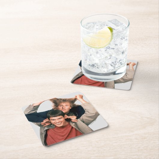 Dumb | Lloyd und Harry Rechteckiger Pappuntersetzer (Vor Ort)