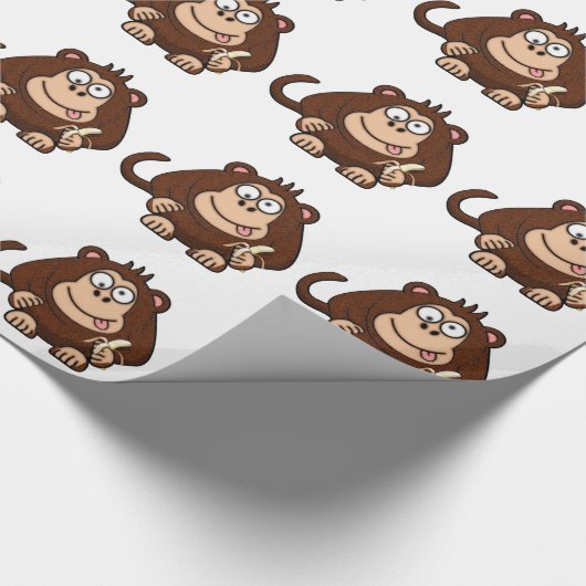 Dumb Monkey mit Banana-Cartoon Geschenkpapier (Ecke)