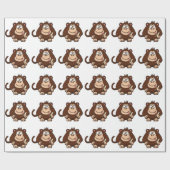 Dumb Monkey mit Banana-Cartoon Geschenkpapier (Flach)