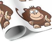 Dumb Monkey mit Banana-Cartoon Geschenkpapier (Rolleneckpunkt)