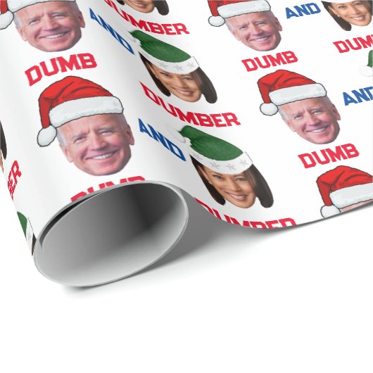 Dumb und Dumber Haris und Biden stimmen für Trump Geschenkpapier (Rolleneckpunkt)