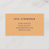 Dumbbell der blauen Orange der Wörter redigieren Visitenkarte (Rückseite)