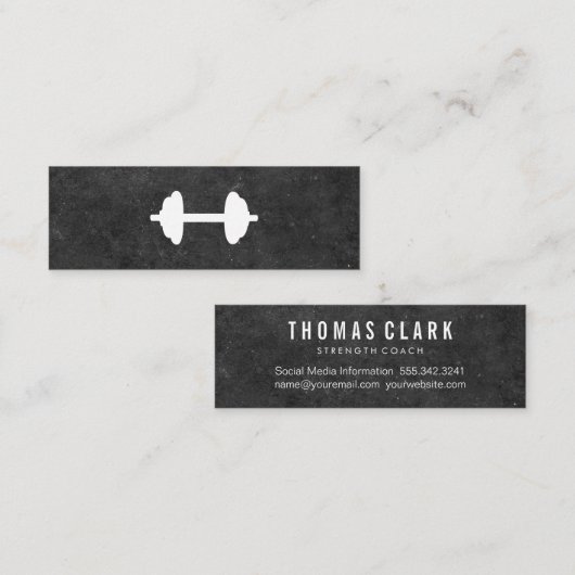 Dumbbell | Personal Trainer (Tonschiefer) Mini Visitenkarte (Vorne/Hinten)