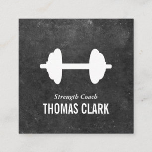 Dumbbell Personal Trainer (Tonschiefer) Quadratische Visitenkarte