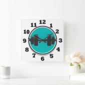 Dumbbell Quadratische Wanduhr (Zuhause)