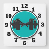 Dumbbell Quadratische Wanduhr (Vorderseite)