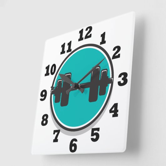 Dumbbell Quadratische Wanduhr (Winkel)