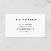 Dumbbell von Wörtern Visitenkarte (Rückseite)