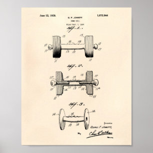 Dumbell 1928 Patentart - Alter Peper Poster