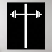 Dumbell Barbell Cross Christlich Gym Workout in Po Poster (Vorne)