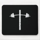 Dumbell Barbell Cross Christlich Gym Workout Lifti Mousepad (Vorne)
