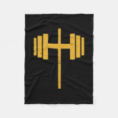 Dumbell Cross Barbell Jesus Funny Christlich Works Fleecedecke (Vorderseite)