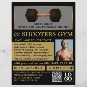 Dumbell Gewicht, Personal Trainer, Gymnastikwerbun Flyer