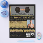 Dumbell Gewicht, Personal Trainer, Gymnastikwerbun Flyer (Einzeln)