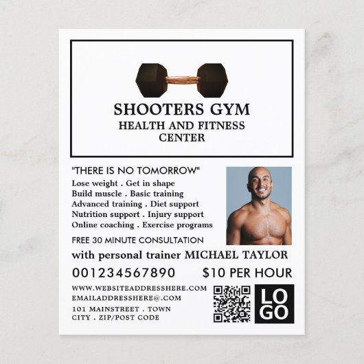 Dumbell Gewicht, Personal Trainer, Gymnastikwerbun Flyer (Vorne)
