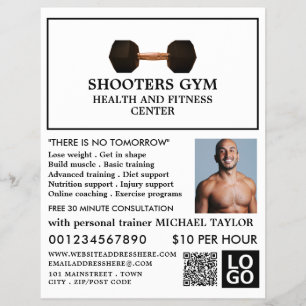 Dumbell Gewicht, Personal Trainer, Gymnastikwerbun Flyer