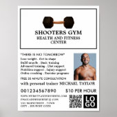 Dumbell Gewicht, Personal Trainer, Gymnastikwerbun Poster (Vorne)
