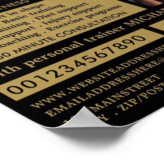 Dumbell Gewicht, Personal Trainer, Gymnastikwerbun Poster (Ecke)