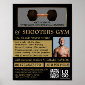 Dumbell Gewicht, Personal Trainer, Gymnastikwerbun Poster (Vorne)
