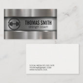 Dumbell-Logo | Metallischer Hintergrund Visitenkarte (Vorne/Hinten)