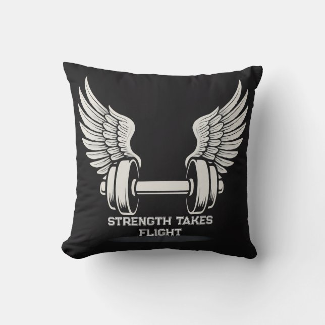 Dumbell mit Angel Wings Throw Kissen (Vorderseite)