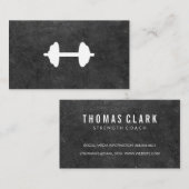 Dumbell Personal Trainer (Schiefer) Visitenkarte (Vorne/Hinten)