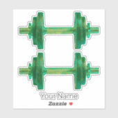 Dumbell Retro Bodybuilder Gym Fitness oder Trainer Aufkleber (Blatt)