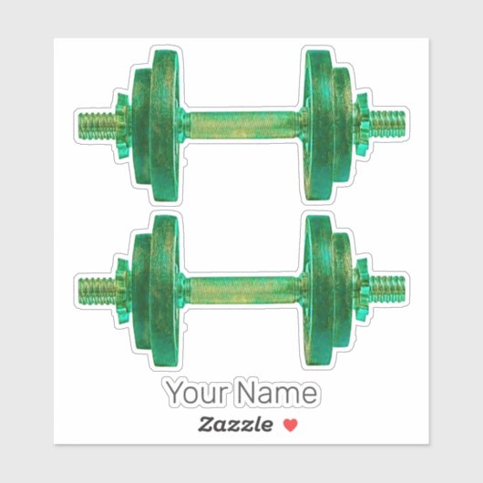 Dumbell Retro Bodybuilder Gym Fitness oder Trainer Aufkleber (Blatt)