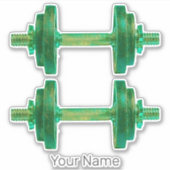 Dumbell Retro Bodybuilder Gym Fitness oder Trainer Aufkleber (Vorderseite)