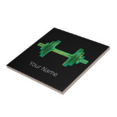 Dumbell Retro Bodybuilder Gym Fitness oder Trainer Fliese (Seite)