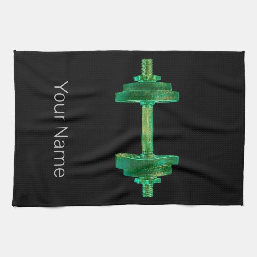 Dumbell Retro Bodybuilder Gym Fitness oder Trainer Geschirrtuch (Horizontal)