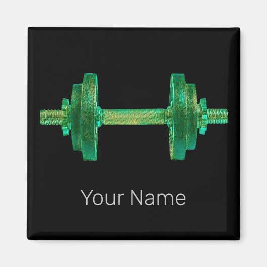 Dumbell Retro Bodybuilder Gym Fitness oder Trainer Magnet (Vorne)