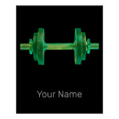 Dumbell Retro Bodybuilder Gym Fitness oder Trainer Poster (Vorderseite)
