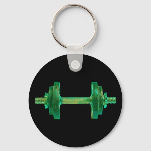 Dumbell Retro Bodybuilder Gym Fitness oder Trainer Schlüsselanhänger (Vorderseite)