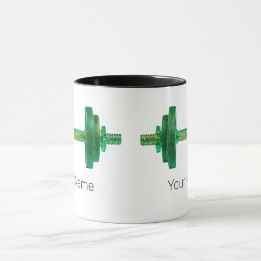 Dumbell Retro Bodybuilder Gym Fitness oder Trainer Tasse (Zentrum)